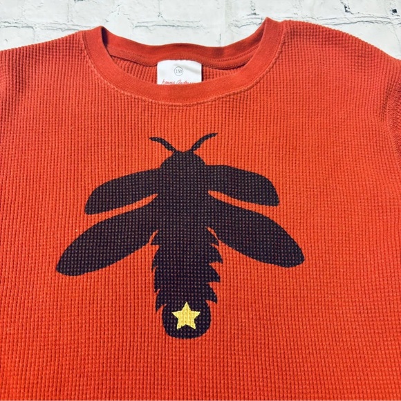 Hanna Andersson Girls Size 150 US 12 Rust Orange Cotton Thermal Top Firefly - Picture 3 of 9